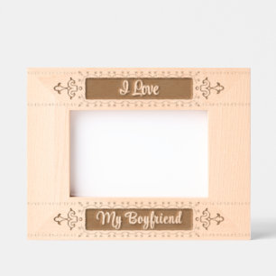 I Love My Boyfriend Etched Frames