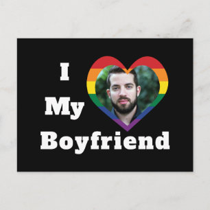 I Love My Boyfriend Gay Pride LGBTQ Custom Photo Postcard