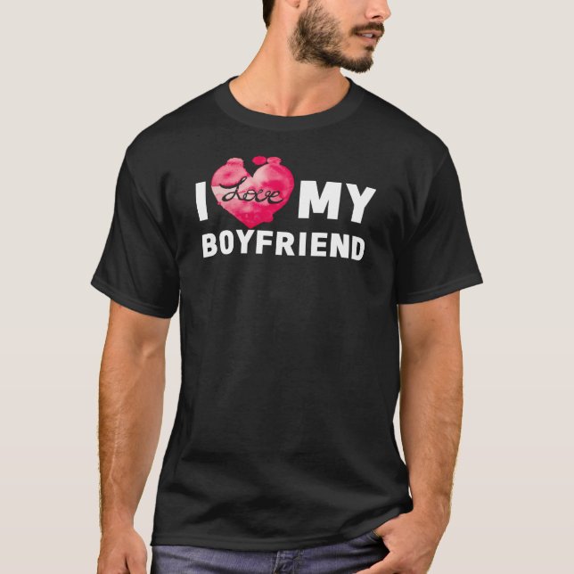 I Love My Boyfriend Girlfriend Couple T-Shirt (Front)