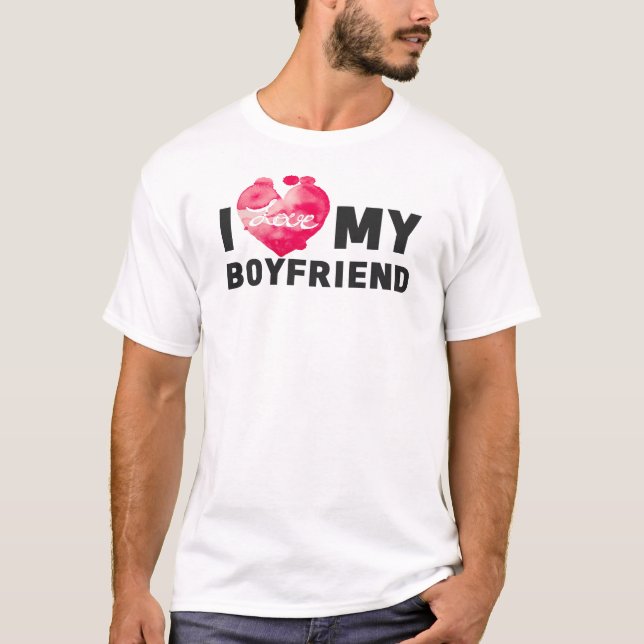 I Love My Boyfriend Girlfriend Couple T-Shirt (Front)