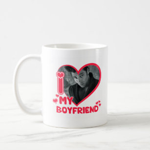 I Love My Boyfriend Heart Custom Photo Love Cute Coffee Mug
