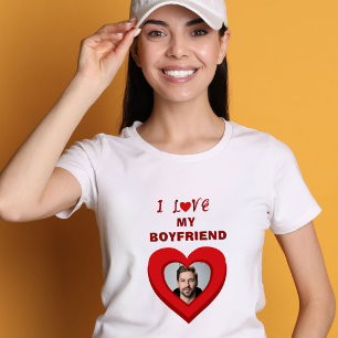 I love my Boyfriend Heart Photo T-Shirt