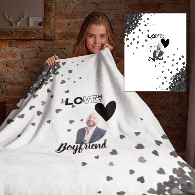 I Love My BOYFRIEND Husband DAD Grandpa Brother Fleece Blanket (Creator Uploaded)