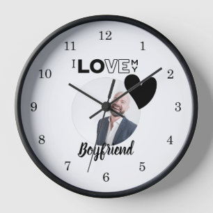 I Love My BOYFRIEND Husband DAD Grandpa Brother Ro Clock