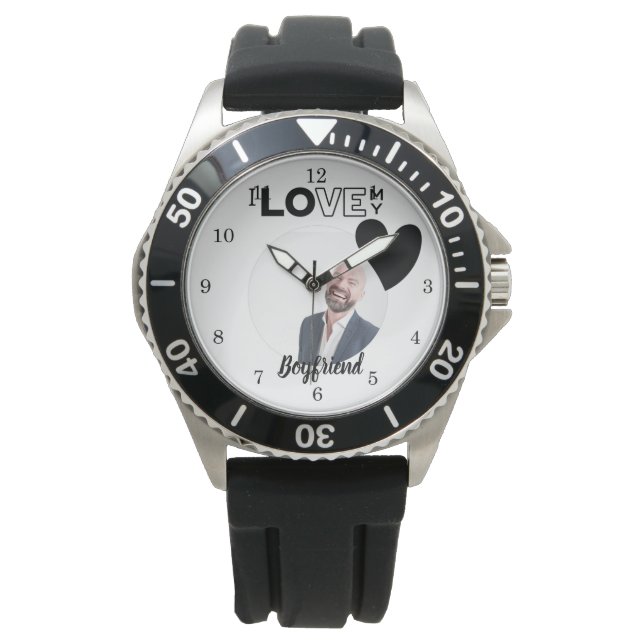 I Love My BOYFRIEND Husband DAD Grandpa Brother Wa Watch (Front)