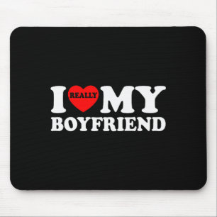 I Love My Boyfriend I Heart Bf Funny Couple Valent Mouse Mat