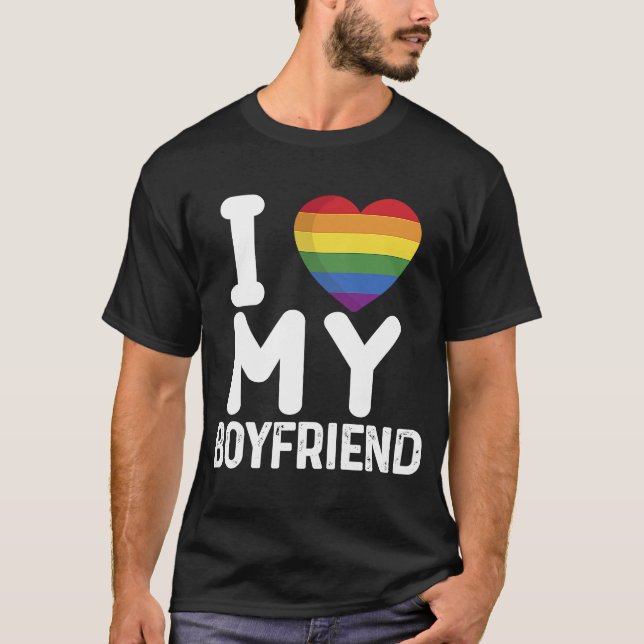 I Love My Boyfriend I Love My Best Boyfriend T-Shirt (Front)