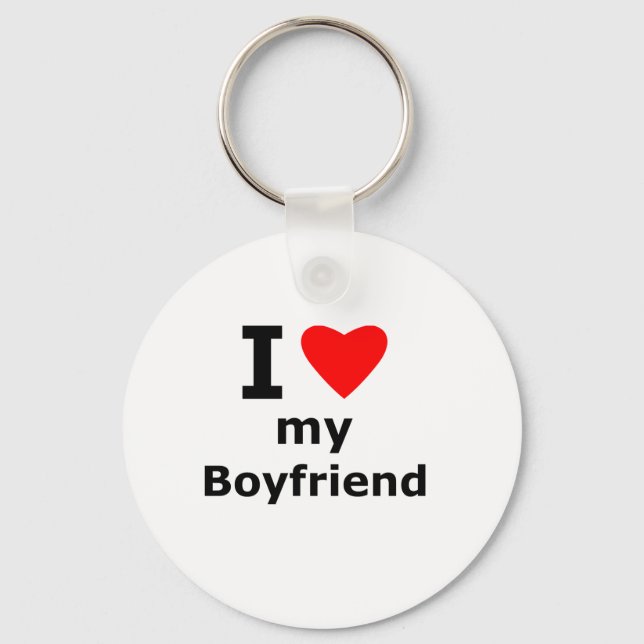 I Love My Boyfriend Key Ring (Front)
