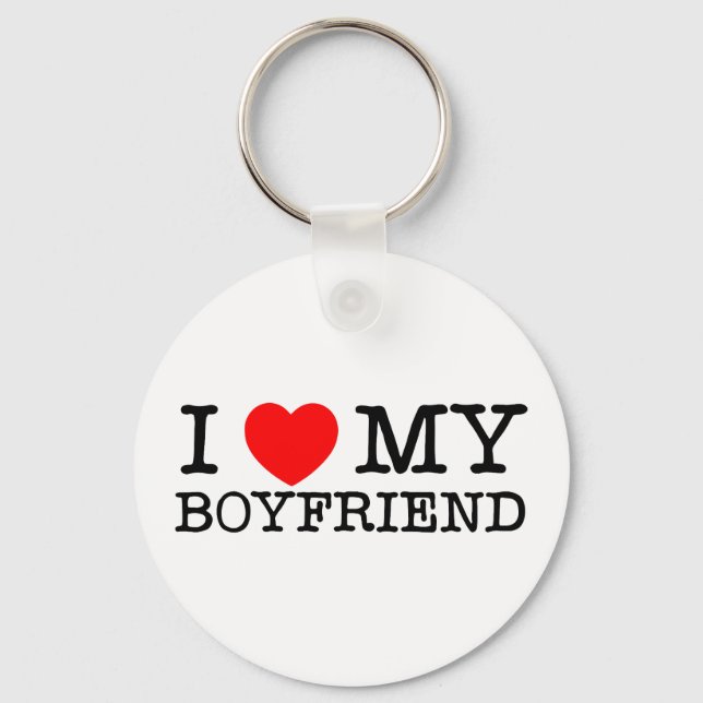I love My Boyfriend  Key Ring (Front)