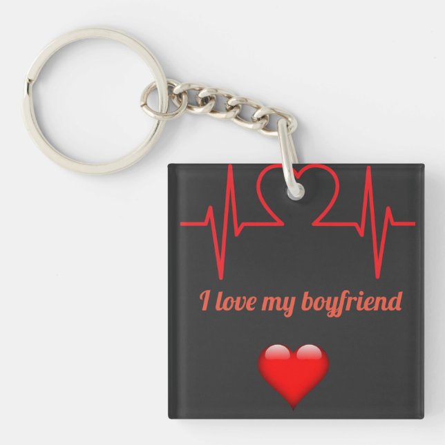 I love my boyfriend  key ring (Front)