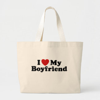I Love My Boyfriend Large Tote Bag