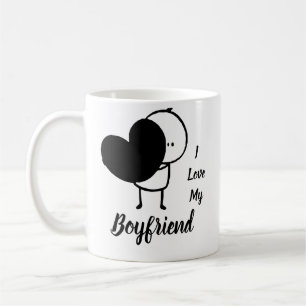 I Love My BOYFRIEND - Modern personalised Custom Coffee Mug