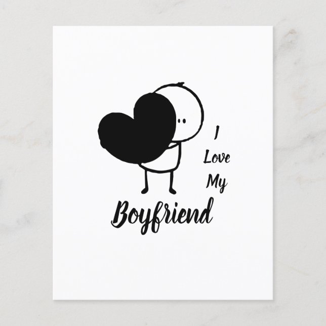 I Love My BOYFRIEND - Modern personalised Custom Flyer (Front)