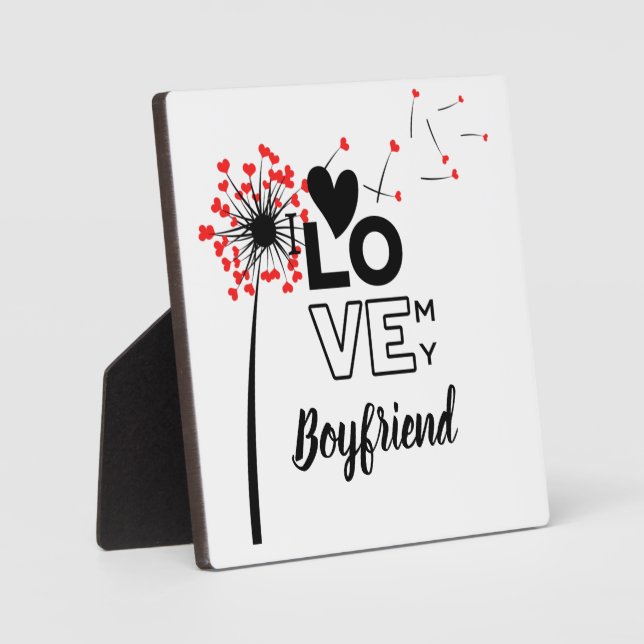 I Love My BOYFRIEND - Modern personalised Custom Plaque (Front)