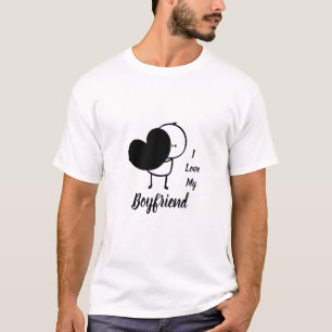 I Love My BOYFRIEND - Modern personalised Custom T-Shirt