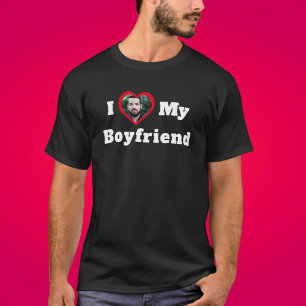 I Love My Boyfriend Personalised Custom Photo T-Shirt