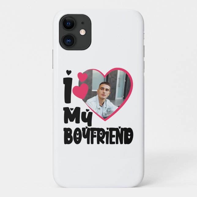I Love My Boyfriend Personalised Photo Case-Mate iPhone Case (Back)