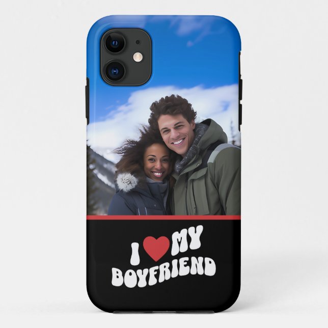 I Love My Boyfriend Personalised Photo Case-Mate iPhone Case (Back)