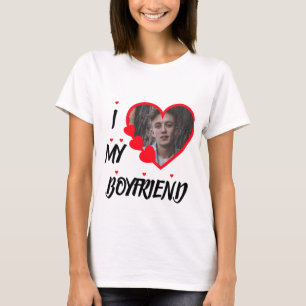 I Love My Boyfriend Personalised Photo T-Shirt