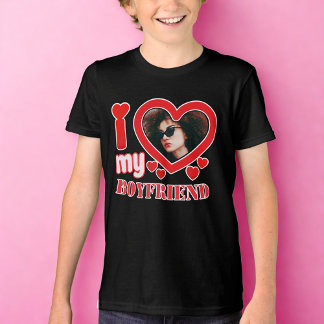 I Love My Boyfriend Personalised Tri-Blend Shirt