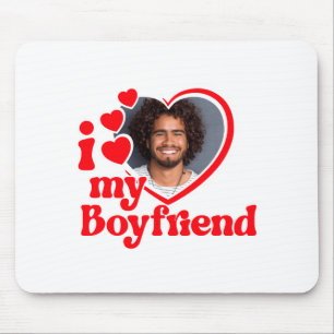 I Love My Boyfriend Photo Custom T Shirt_1  Mouse Mat