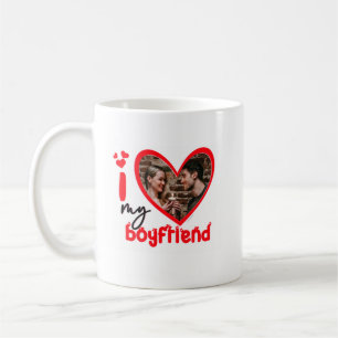 I Love My Boyfriend Photo Gift Classic Mug, 11 oz Coffee Mug