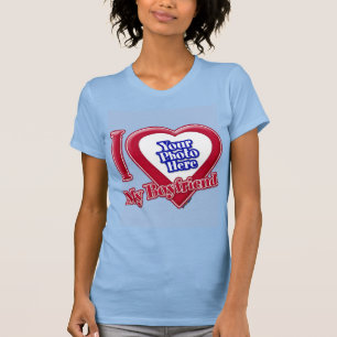 I Love My Boyfriend Photo Red Heart Baby Blue T-Shirt
