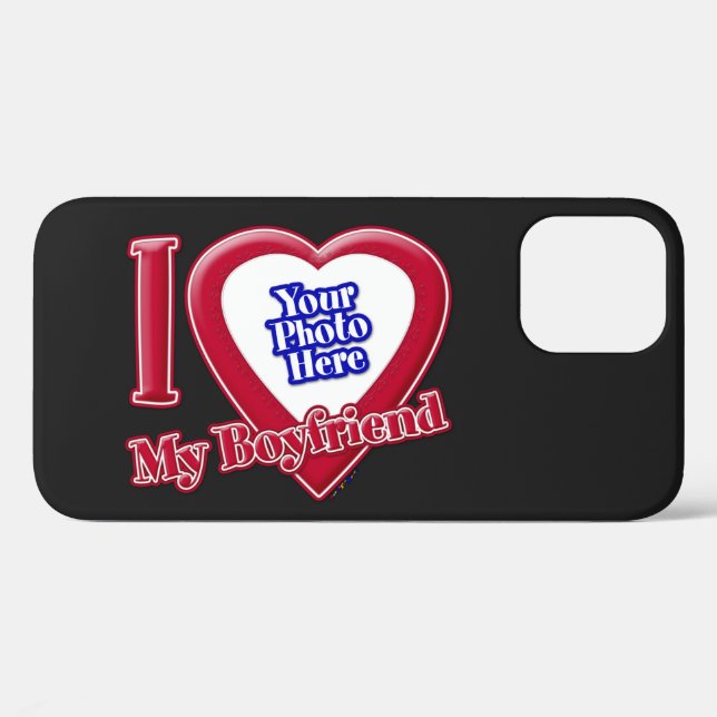 I Love My Boyfriend Photo Red Heart Black Case-Mate iPhone Case (Back (Horizontal))