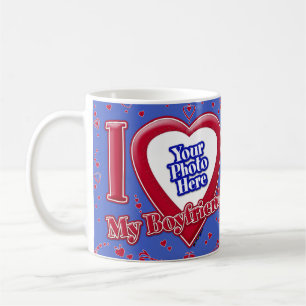I Love My Boyfriend Photo Red Hearts Deep Royal Bl Coffee Mug
