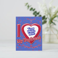I Love My Boyfriend Photo Red Hearts Deep Royal Bl