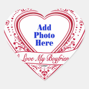 I Love My Boyfriend! Photo Red Hearts Heart Sticker