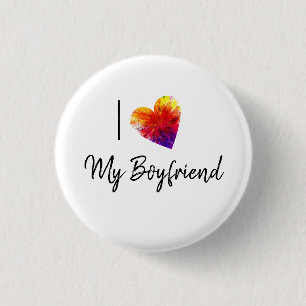 I Love My Boyfriend Pinback 3 Cm Round Badge