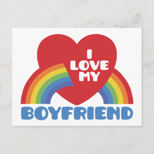 I Love My Boyfriend Postcard