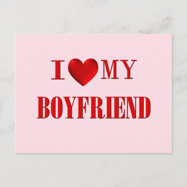 I Love my Boyfriend Postcard (Front)