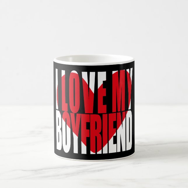 I Love My Boyfriend Red Heart Coffee Mug (Center)
