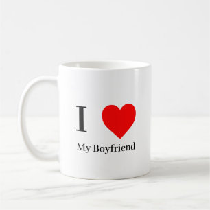 I love My Boyfriend & Red Heart Coffee Mug