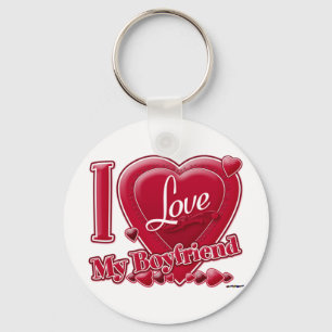I Love My Boyfriend red - heart Key Ring