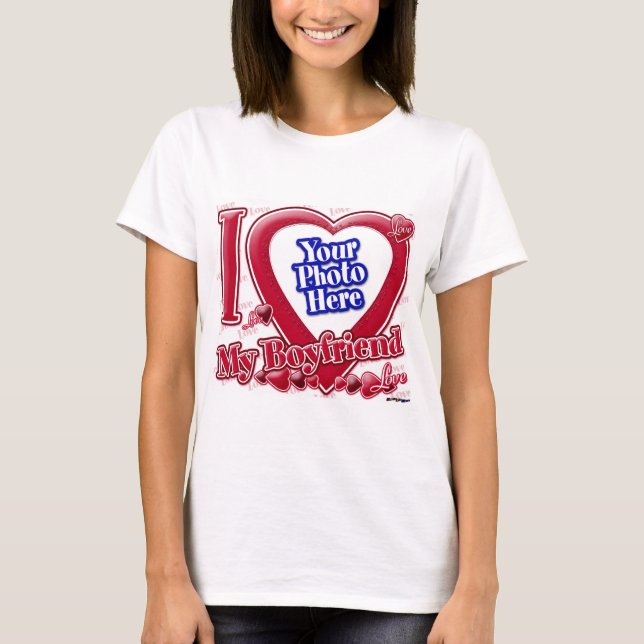 I Love My Boyfriend red heart - photo T-Shirt (Front)