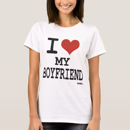 I Love My Boyfriend T-Shirt, Women's, Size: Adult L, White