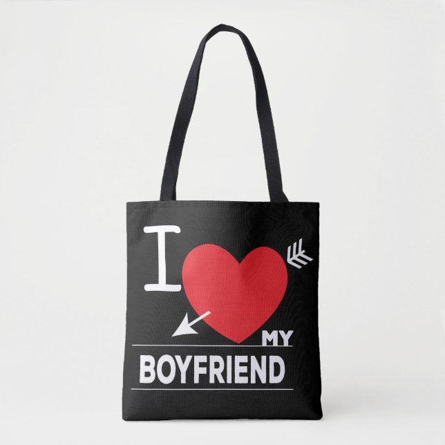 I Love My Boyfriend   Tote Bag (Front)