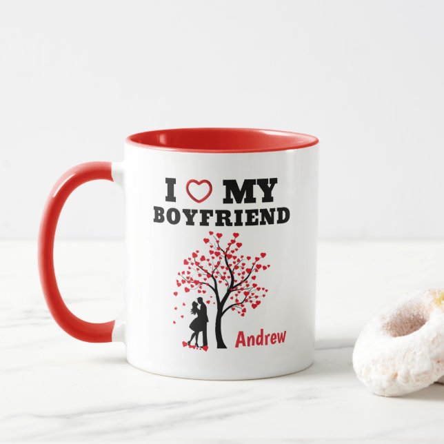 I Love My Boyfriend two-tone Mug (With Donut)