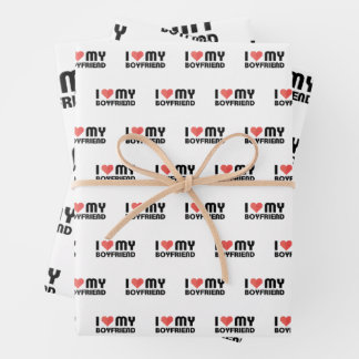 I Love My Boyfriend Wrapping Paper Sheet