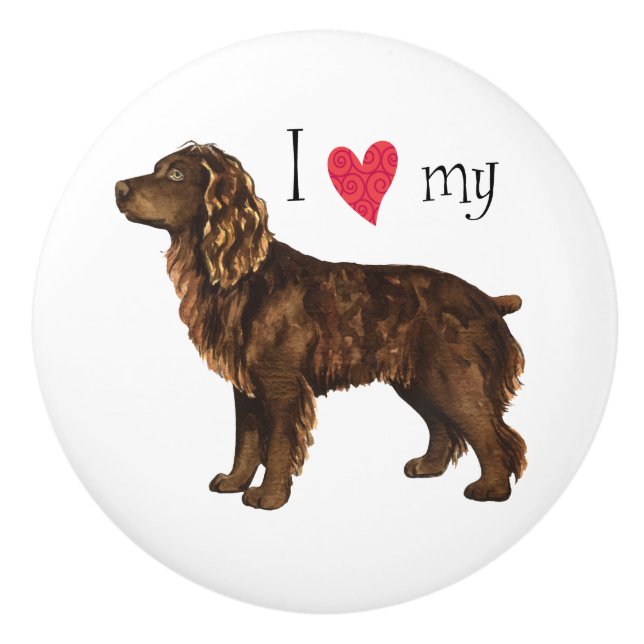 I Love my Boykin Spaniel Ceramic Knob (Front)
