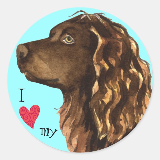 I Love my Boykin Spaniel Classic Round Sticker (Front)
