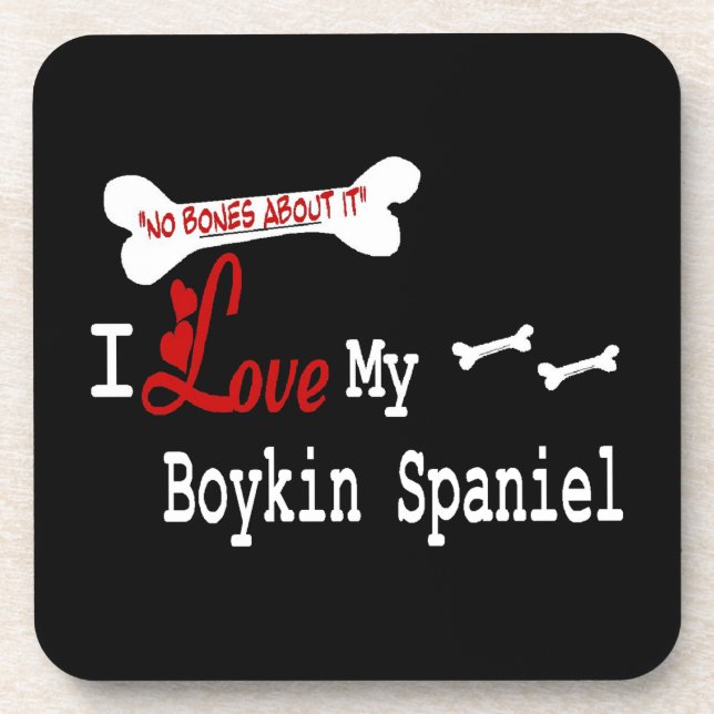 I Love My Boykin Spaniel Coaster (Front)