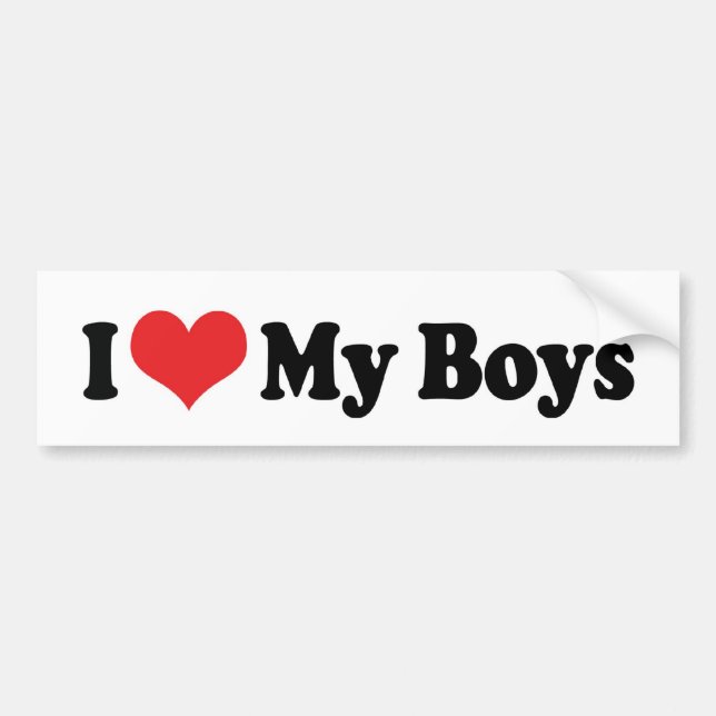 I Love My Boys Bumper Sticker (Front)