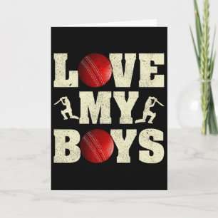 I Love My Boys Cricket Funny Father's Day Cricket  Card