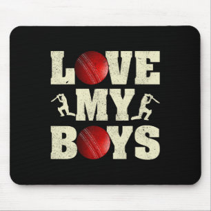 I Love My Boys Cricket Funny Father's Day Cricket Mouse Mat