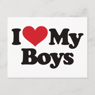I Love My Boys Postcard