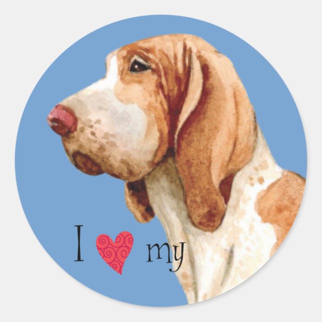 I Love my Bracco Italiano Classic Round Sticker (Front)